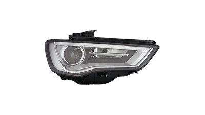 Far Audi A3 (8V), 06.2012- model cu 3 usi, SPORTBACK, partea Dreapta, electric, tip bec D3S; bi-xenon cu LED lumini de zi, fara becuri, fara balast, fara unitate control leduri, cu motoras, Hella