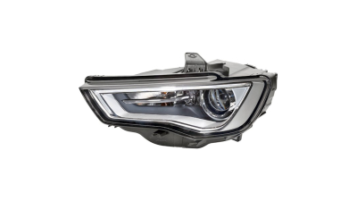 Far Audi A3 (8V), 06.2012- model cu 3 usi, SPORTBACK, partea Dreapta, electric, tip bec D3S+H8; bi-xenon cu LED lumini de zi, cu lumini pt curbe, fara becuri, fara balast, fara unitate control leduri, cu motoras, Hella