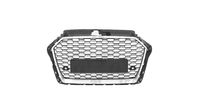 Grila masca fata AUDI A3 (8V), 05.2016-12.2020 model S-Line,Negru stralucitor, argintiu; fara emblema