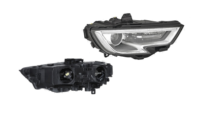 Far Audi A3 (8v), 05.2016-, E-Tron, partea Dreapta, bi-xenon; cu lumina timp de zi tip LED; D5S+LED+PWY24W; electric; fara ballast; cu motor, VALEO