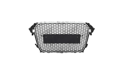 Grila masca fata AUDI A4/S4 (B8), 11.2011-12.2015,cu 2 gauri pentru Senzori de parcare (PDC); cromat, Negru stralucitor; fara emblema