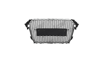 Grila masca fata AUDI A4/S4 (B8), 11.2011-12.2015,cu 2 gauri pentru Senzori de parcare (PDC); argintiu; fara emblema
