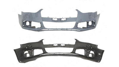 Bara fata Audi A4/S4 (B8), 11.2011-12.2015, cu gauri pentru spalator si senzori de parcare; grunduit