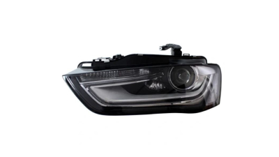 Far AUDI A4/S4 (B8), 11.2011-12.2015, partea Stanga, DEPO, cu 'lumina timp de zi' tip LED; D3S+H7+LED; electric; fara bec descarcare; fara ballast; cu motor; xenon; cu lumina viraje