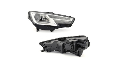 Far AUDI A4/S4 (B9), 11.2015-07.2019, TYC, fata, partea dreapta, bi-xenon; cu 'lumina de zi' tip LED; D5S+H8+PWY24W; electric; fara bec descarcare; fara ballast; cu motor;