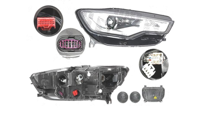 Far Audi A6 (4g/C7), 01.2011-06.2014, fata, Dreapta, bi-xenon; cu lumini de curbe; cu LED daytime running light; D3S+H7+LED+PSY24W; electric; fara ballast; cu motor, DEPO