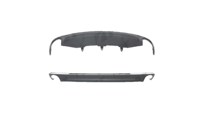 Spoiler bara spate Audi A6 (4g/C7), 01.2011-06.2014, Sedan, Spate, Cu ornament cromat; cu gaura pentru evacuare dubla, Aftermarket