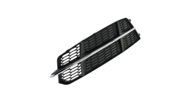 Grila bara Audi A6 (4g/C7), 06.2014-09.2018, Model S-Line, Fata, partea Stanga, cromat/negru, Aftermarket