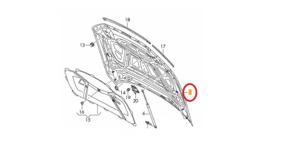 Capota motor Audi A6 (C8), 03.2018-, aluminiu, Aftermarket