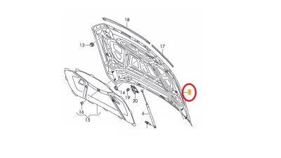 Capota motor Audi A6 (C8), 03.2018-, Tabla, Aftermarket
