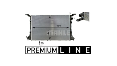 Radiator intercooler Audi A6 2010-, A7 2010-, 720x476x38mm, MAHLE 13G1082X