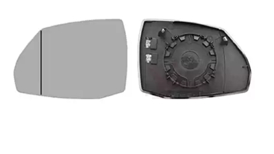 Geam oglinda exterioara cu suport fixare Audi Q5 (Fy), 09.2016-; Q7 (4m), 06.2015-, Stanga, incalzita; geam asferic; cromat