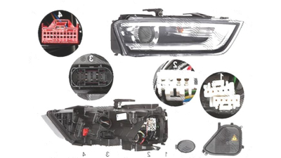 Far Audi Q3 (8u), 06.2011-02.2015, fata, Dreapta, bi-xenon; cu LED daytime running light; D3S+LED+PWY24W; electric; fara LED controlling unit; cu motor, ZKW