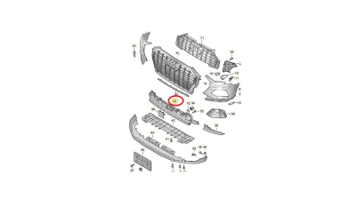Grila bara protectie Audi Q3 (F3), 07.2018-, parte montare Fata, BestAutoVest 13X527-5