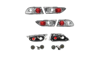 Set stopuri tuning ALFA ROMEO 156 (932), 11.1997-08.2003, Taiwan, partea stanga+dreapta, transparent, argintiu;