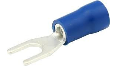Papuci electrici izolati, albastru furca, 4,3 mm, lungime 19,60 mm, crimpat, 664, 10 terminale la blister Carpoint