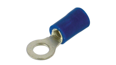 Papuci electrici izolati, albastru cu Inel, terminale pe cablu, 4,3 mm, lungime 21,00 mm, crimpat, 654, 10 terminale la blister Carpoint