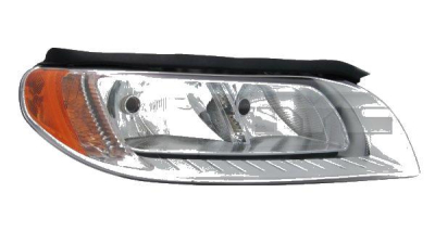 Far Volvo V70 (BW) 03.2007-/S80 (AS) 04.2006- /XC70 (BW) 03.2007- TYC partea Dreapta electric cu motoras tip bec H7+H9, culoare rama argintiu