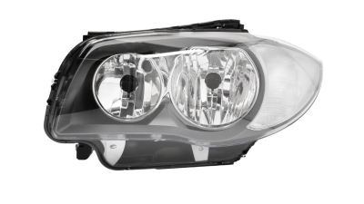 Far Bmw Seria 1 (E81/E82/E87/E88), 03.2007-09.2009, electric , tip bec H7+H7 , fara motoras, omologare ECE ,rama titanium, 63117193387; 63117249649, Stanga
