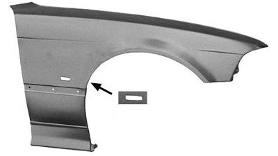 Aripa fata Bmw Seria 3 (E36) COUPE 1996-03.2000 partea Dreapta, cu gaura pentru semnalizare, 41358223926, 200702-4