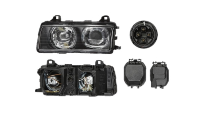 Far Bmw Seria 3 (E36), 1995-03.2000 (Fara Compact), fata, Stanga, lense; H1+H1+W5W; manual/electric; fara motoras, DEPO
