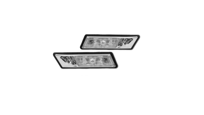 Set lampa semnalizare aripa BMW Seria 3 (E30), 11.1982-04.1994; Seria 3 (E36), 12.1990-1995; Seria 5 (E34), 12.1987-06.1996; Seria 6 (E24), 08.1978-12.1989; Seria 7 (E32), 07.1986-04.1994, stanga+dreapta, transparent, argintiu; fara soclu bec ; tuning;