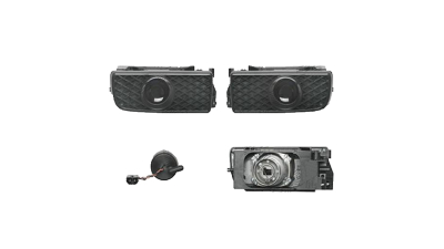 Set grile Bara fata cu proeictoare Bmw Seria 3 (E36), 12.1990-03.2000, partea Stanga+Dreapta, Fata, cu lentile; H3; negru; tuning; Omologare: ECE, Taiwan