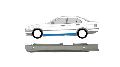 Prag metalic Bmw seria 3 (E36), 12.1990-03.2000, Combi, Sedan, partea Stanga, protectie; Tabla 1mm, Aftermarket