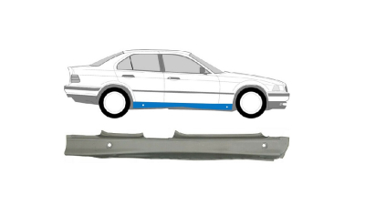 Prag metalic Bmw seria 3 (E36), 12.1990-03.2000, Combi, Sedan, partea Dreapta, protectie; Tabla 1mm, Aftermarket