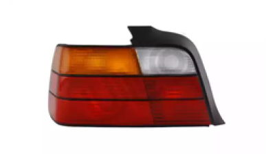 Stop spate lampa Bmw Seria 3 (E36), 12.1990-03.2000 Sedan, omologare ECE, spate, fara suport bec, rosu-alb-galben, 63211387045; 63211387361, Stanga