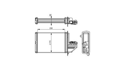 Radiator Incalzire BMW Seria 3 E36, 11.1989-08.2000, diesel, benzina, fara AC, Tip Behr, aluminiu mecanic/plastic, 240x176x40 mm, SRLine
