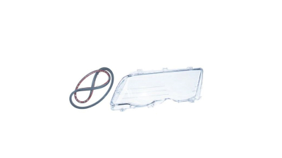 Dispersor far, geam BMW Seria 3 (E46), Sedan/Combi, 06.1998-09.2001, TYC, fata, partea stanga, din plastic; cu garnitura;
