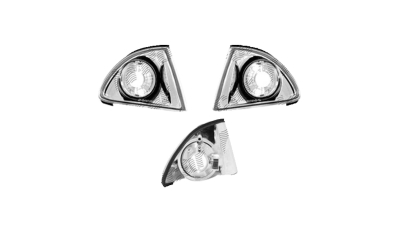 Lampa semnalizare fata Bmw Seria 3 (E46), Sedan/Combi, 06.1998-09.2001, partea Stanga+Dreapta, Fata, transparent, argintiu; tuning; Omologare: ECE, Taiwan