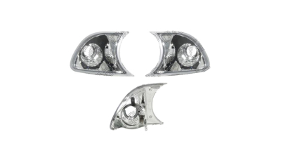 Lampa semnalizare fata Bmw Seria 3 (E46), Coupe/Cabrio, 05.1999-09.2001, partea Stanga+Dreapta, Fata, transparent, argintiu; tuning; Omologare: ECE, Taiwan