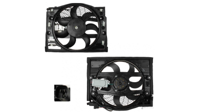 GMV radiator electroventilator Bmw Seria 3 E46, 1998-2006 (320i/Ci; 323i/Ci; 325i/Ci/Ti/Xi; 328i/Ci; 330i/Ci/Ti ), Motorizare 2.0 R6; 2, 2 R6; 2, 5 R6; 2, 8 R6; 3, 0 R6 Benzina, tip climatizare cu AC, dimensiune 270W/420mm, 3 pini, mm, Aftermarket