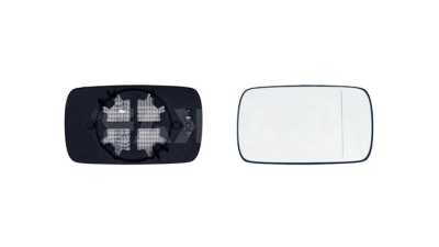 Geam oglinda exterioara cu suport fixare Bmw Seria 3 (E46), Coupe/Cabrio, 05.1999-09.2006, Dreapta, incalzita; geam asferic; cromat