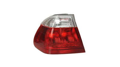 Stop spate lampa BMW Seria 3 E46 Sedan 06.1998-09.2001, partea Stanga, partea exteRioara, rosu-alb, fara suport becuri, TYC