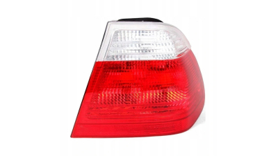 Stop spate lampa BMW Seria 3 E46 Sedan 06.1998-09.2001, partea Dreapta, partea exteRioara, rosu-alb, fara suport becuri, TYC