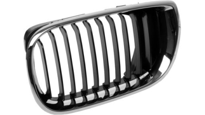 Grila radiator Bmw Seria 3 (E46), Sedan/Combi,10.2001-06.2005, stanga, crom/crom/negru, 51137030545, 200905-1