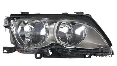 Far Bmw Seria 3 (E46), Sedan/Combi,10.01-06.05, electric , tip bec H1+H7 , are motoras, omologare ECE, rama titanium, 63126910958; 63126910970; 63127165782, Dreapta