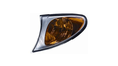 Lampa semnalizare fata Bmw Seria 3 E46 Sedan/Combi, 02-, semnalizator galben , reflector cromat, fara suport bec , omologare ECE , parte Fata, 63137165851, Stanga