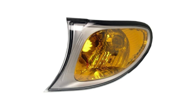 Lampa semnalizare fata Bmw Seria 3 (E46), Sedan/Combi, 10.2001-06.2005, fata, Stanga, rama reflector argintie, semnalizare portocalie; fara suport becuri, TYC