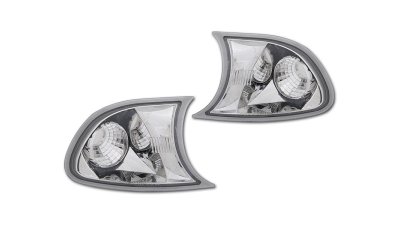 Set lampi semnalizare fata Bmw Seria 3 (E46), Coupe/Cabrio, 10.2001-03.2003, partea Stanga+Dreapta, Fata, transparent, argintiu; tuning; Omologare: ECE, Taiwan