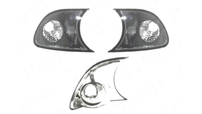 Lampa semnalizare fata Bmw Seria 3 (E46), Coupe/Cabrio, 10.2001-03.2003, fata, Stanga+Dreapta, PY21W; negru, transparent; fara suport becuri; tuning, Taiwan