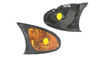 Lampa semnalizare fata Bmw Seria 3 (E46), Sedan/Combi, 10.2001-06.2005, fata, Dreapta, rama reflector negru, semnalizare portocalie; fara suport becuri, DEPO
