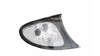 Lampa semnalizare fata Bmw Seria 3 (E46) Sedan/Combi,10.2001-06.2005, partea Dreapta, omologare ECE, semnalizator alb, cu rama neagra, fara suport becuri, TYC 18-0163-15-2, 63136914200, 63137165850