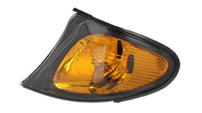 Lampa semnalizare fata Bmw Seria 3 (E46) Sdn/Combi,10.2001-06.2005, Stanga, omologare ECE, semnalizator portocaliu, cu rama neagra, fara suport becuri, TYC, 63136910979, 63137165847