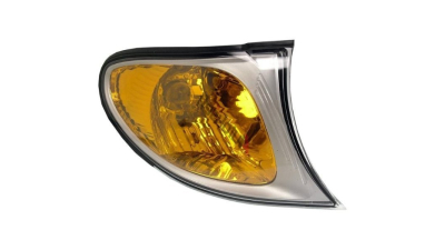 Lampa semnalizare fata Bmw Seria 3 (E46), Sedan/Combi, 10.2001-06.2005, fata, Dreapta, rama reflector argintie, semnalizare portocalie; fara suport becuri, TYC
