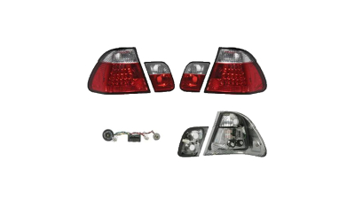 Set stopuri Spate Bmw Seria 3 (E46), Sedan,10.2001-06.2005, Sedan, partea Stanga+Dreapta, LED; rosu-alb; tuning; Omologare: ECE, Taiwan