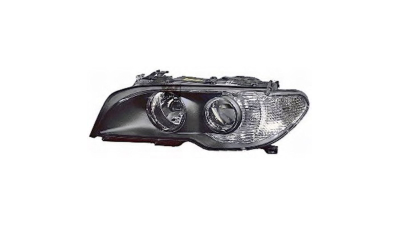 Far BMW Seria 3 E46 Coupe 03.2003-09.2006, partea Dreapta, electric, tip bec D2S+H7; semnalizare alba, rama neagra, cu motoras, Depo